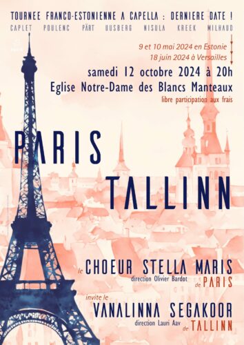 Concert Paris-Tallinn Notre Dame des Blancs Manteaux